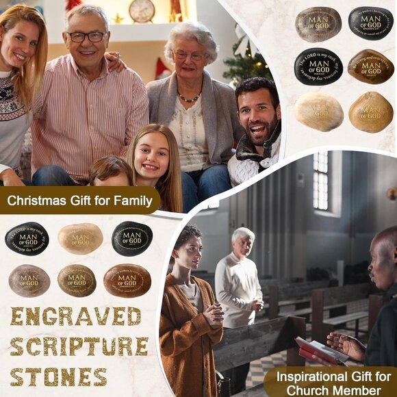 Religious Inspirational Stones 24pcs Christian Gifts for Men and Men of God - Picture 7 of 7